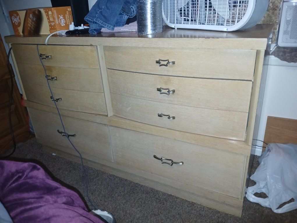 2 Vintage Light Wood Dressers