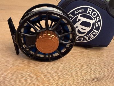 Ross Animas Fly Fishing Reel with Pouch - Black/Copper, Made in USA, Excellent Condition