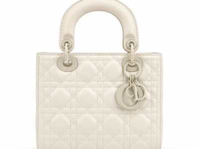Lady Cannage Quilted Leather Mini Handbag White