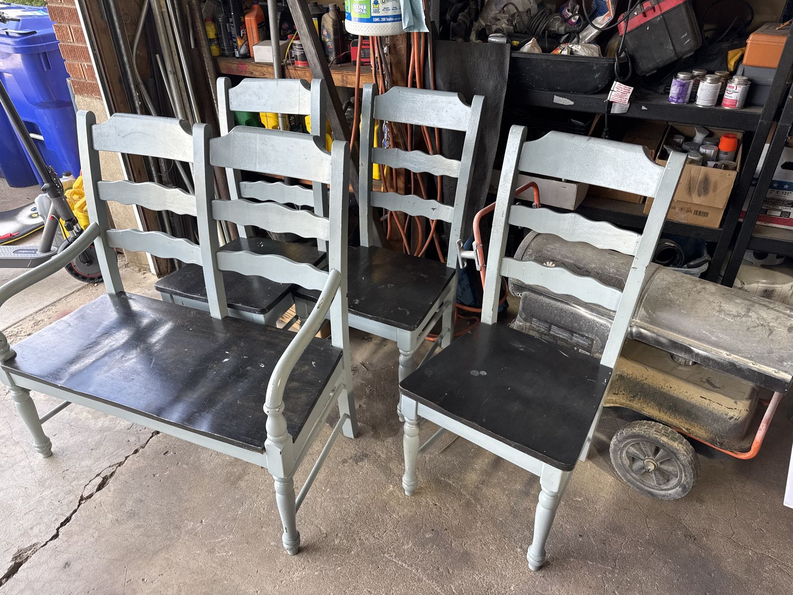 Set Of 4 Chairs And A Bench