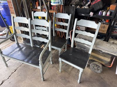 Set Of 4 Chairs And A Bench
