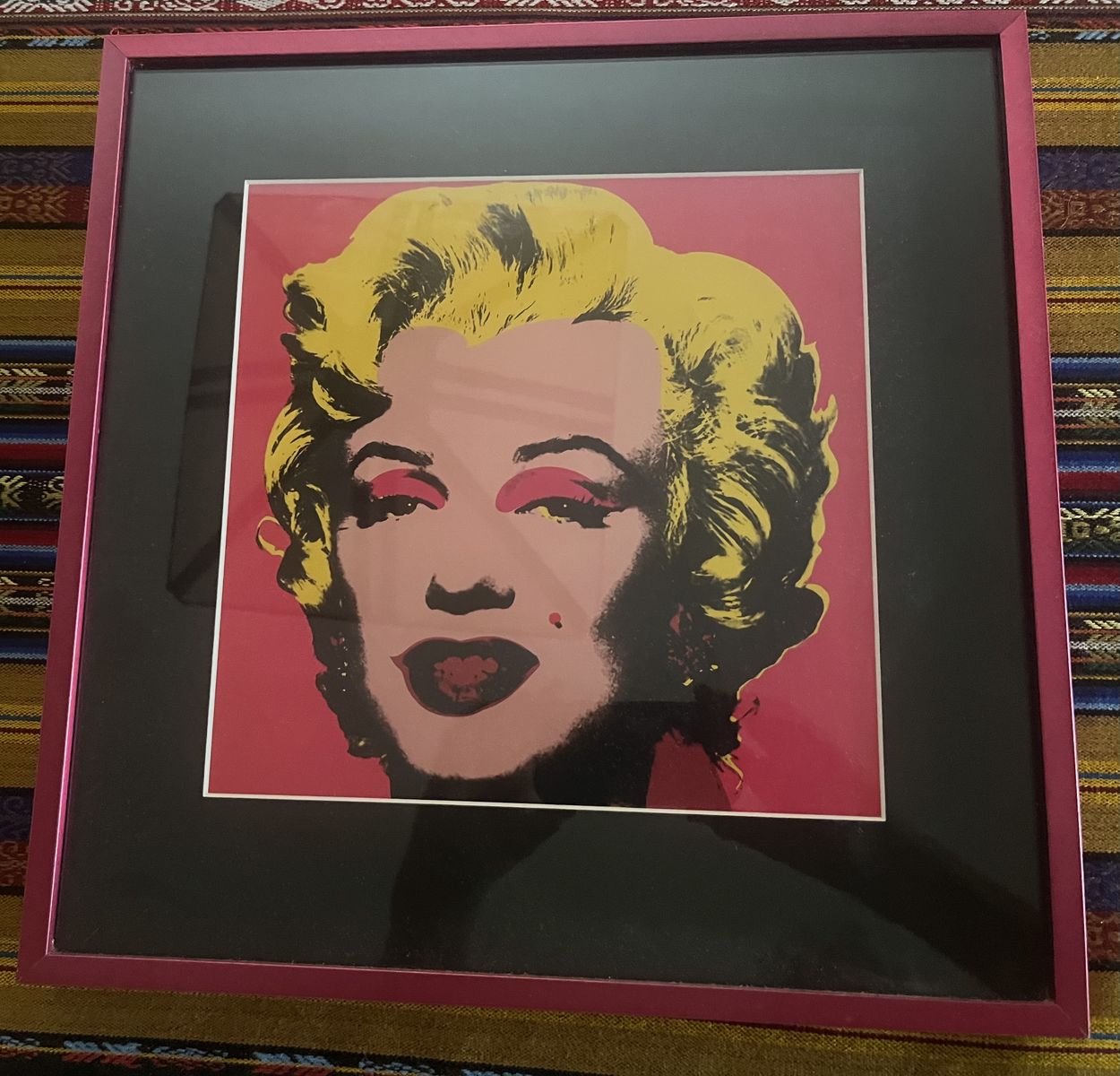 Andy Warhol Framed Marilyn Monroe Print 15x15 Pink Metallic Frame