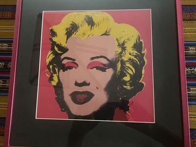 Andy Warhol Framed Marilyn Monroe Print 15x15 Pink Metallic Frame