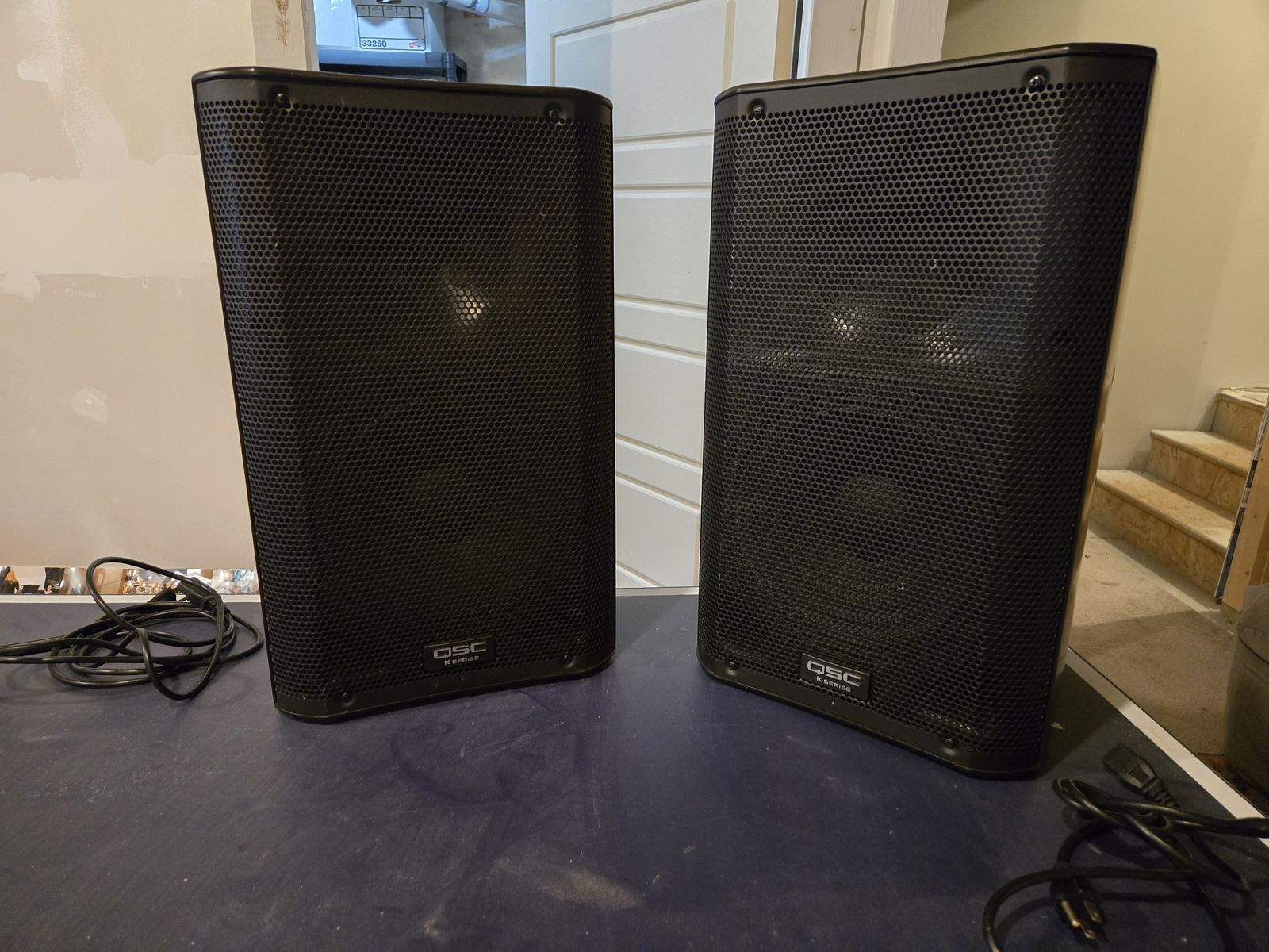 QSC K10.2 10" Powered Speakers, with travel bags