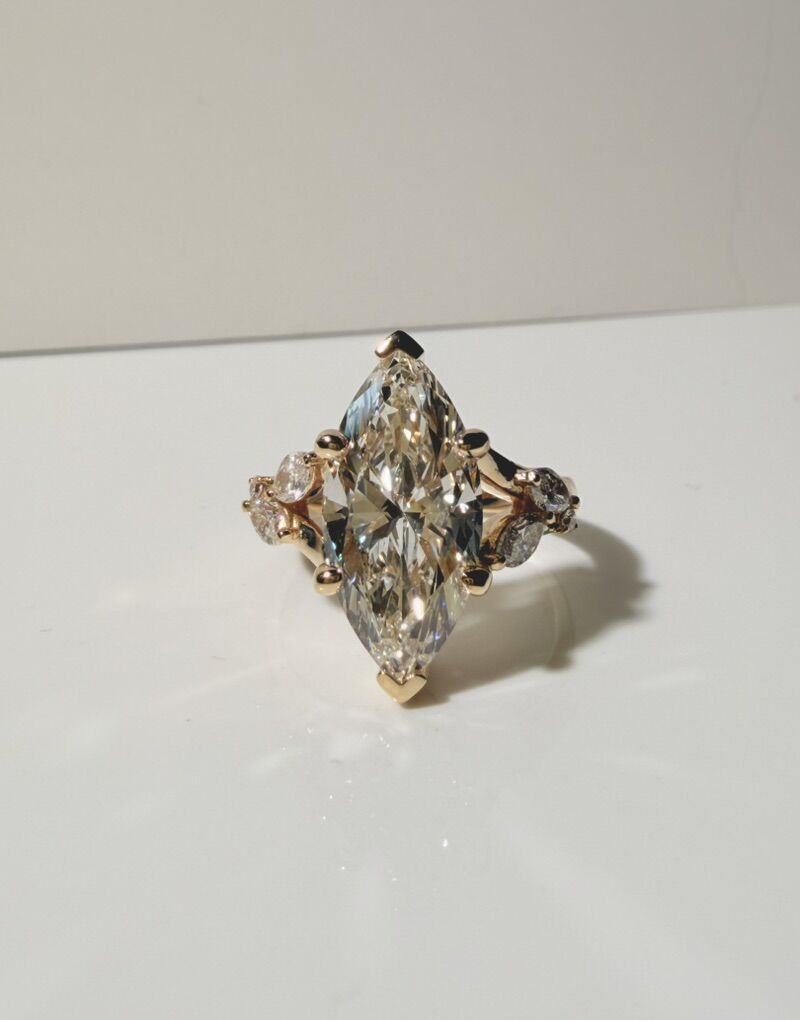 Marquee Cut Lab Grown Diamond Ring