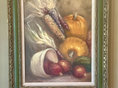 Gorgeous Mid Century Still Life Oil Panting Framed