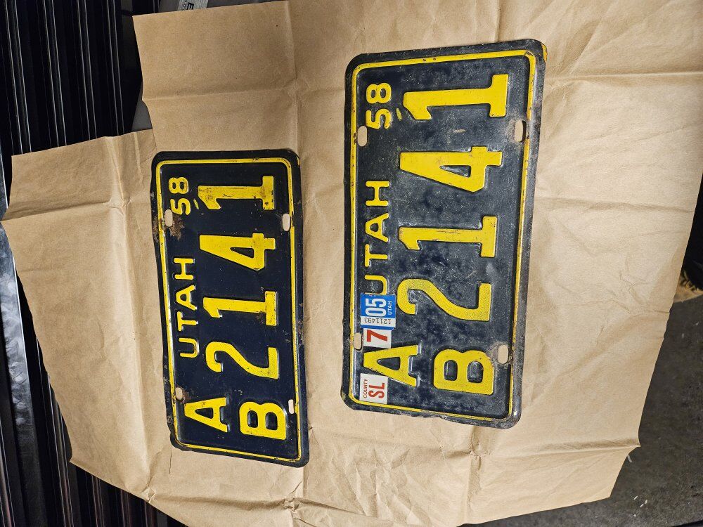 1958 UTAH license plates