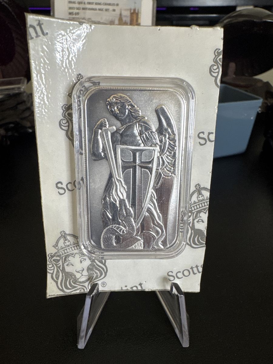 1 oz Silver Bar - Archangel Michael - Scottsdale Mint