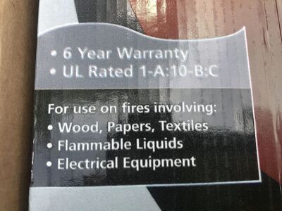 kidde fire extinguisher FOR HOME OR OFFICE RATED 1-A 10-BC