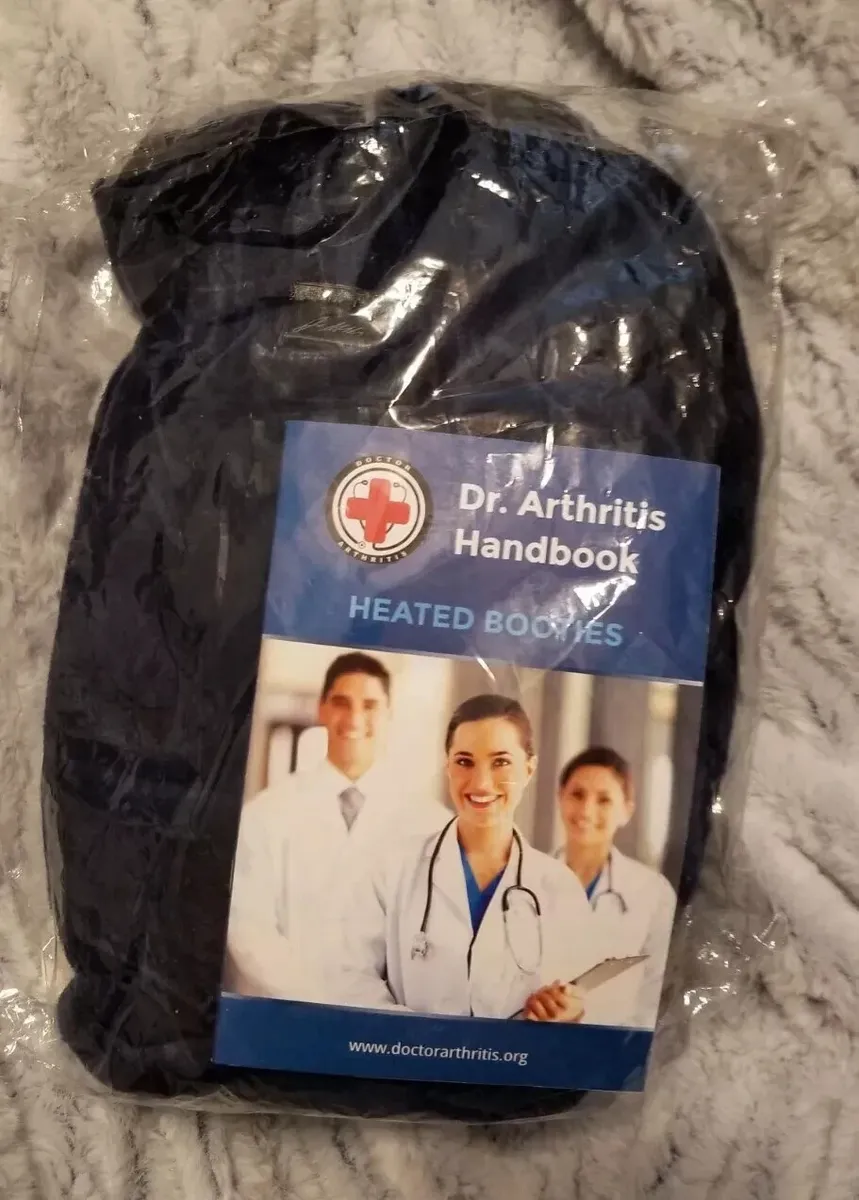 HEATED BOOTIES Foot Warmers Microwavable Women Men Blue One Size DR. ARTHRITIS