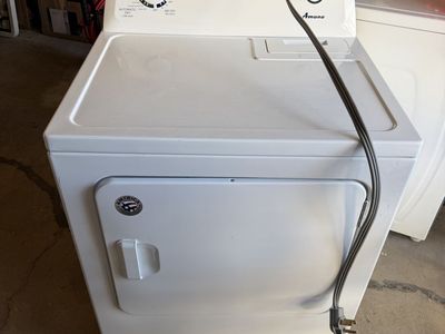 Amana White Top Load Washer & Dryer Set - Electric, Automatic Cycles, Good Condition