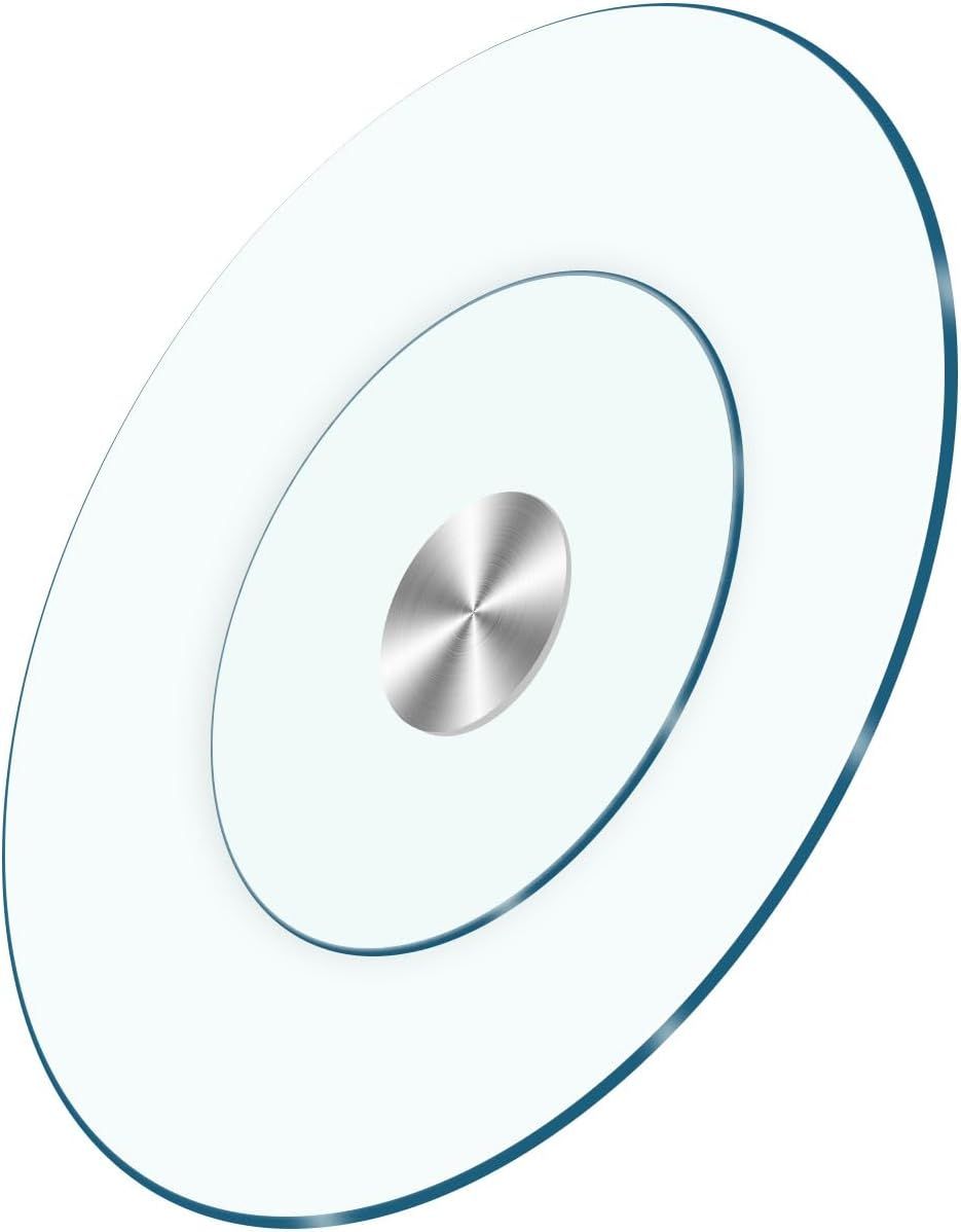 30" HEAVY-DUTY LAZY SUSAN - 1/3" EXTRA-THICK TEMPERED GLASS - ANTI-TIP SILENT TURNTABLE FOR DINING TABLES-NEW!