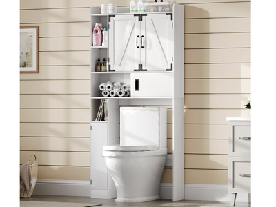 New in Box Over The Toilet Storage Cabinet, Farmhouse Bathroom Shelf Over Toilet