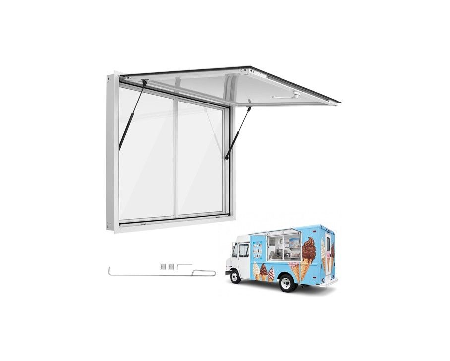 48" x 36" Concession Stand Serving Window Food Truck Service Awning Sliding Window