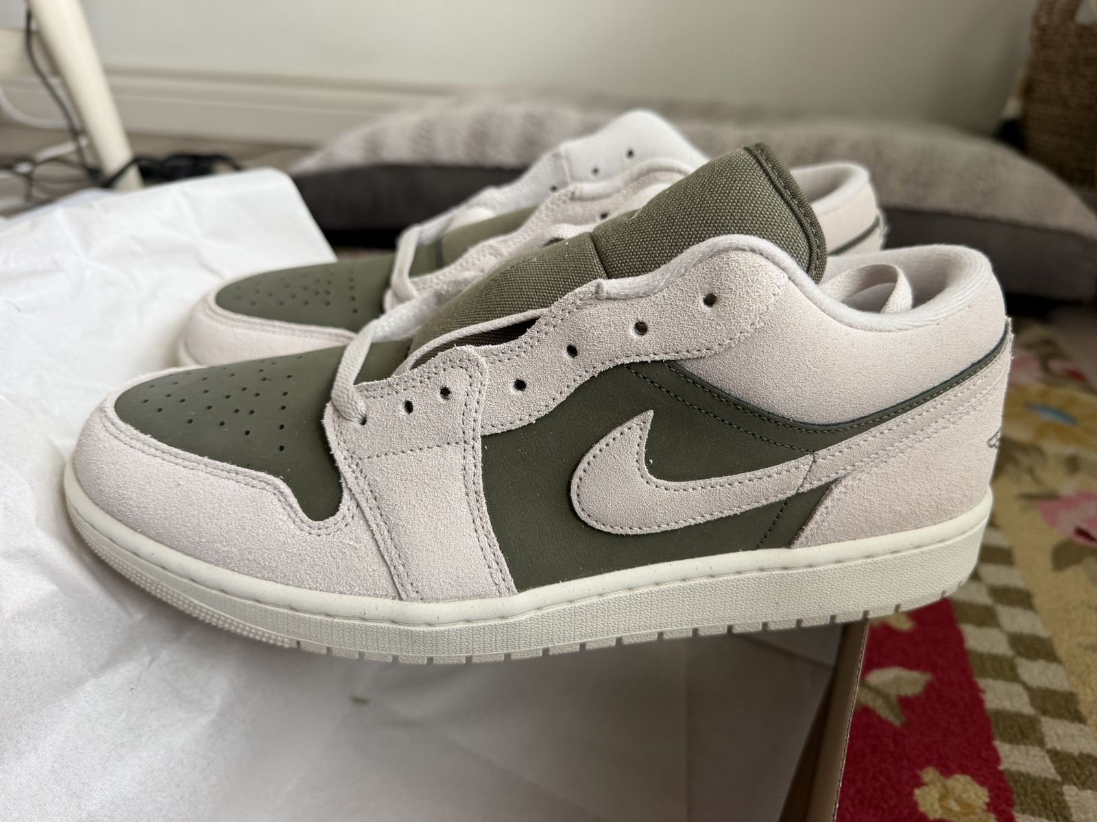 Nike Air Jordan 1 Low OG 'Mystic Green' Sneakers - Men's Size 12