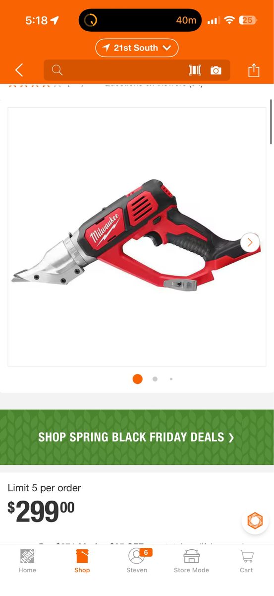 Milwaukee M18 18-Gauge Metal Shear Tinsnip Tool