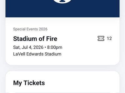 2x Stadium of Fire Tickets - $100 each. Sec 26, Row 25, Seats 27 & 28