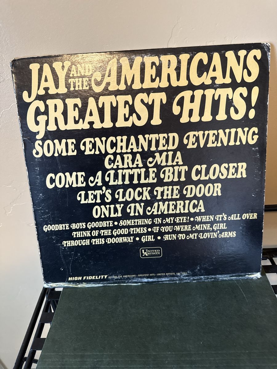 Jay and the Americans Greatest Hits Vinyl LP Record United Artists
