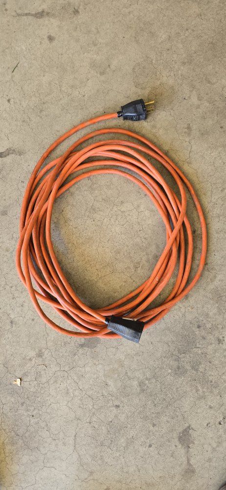 20 Ft Orange Electrical Extension Cord - Durable 3-Prong Power Cable