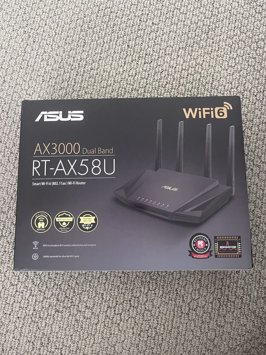 ASUS RT-AX58U AX3000 Dual Band WiFi 6 Router with AiMesh and Parental Controls