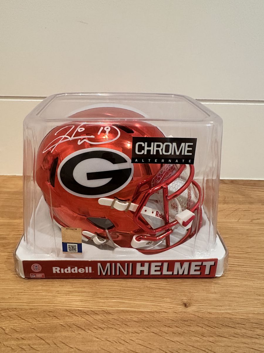Hines Ward Signed Georgia Bulldogs Chrome Alternate Mini Helmet Beckett Authenticated