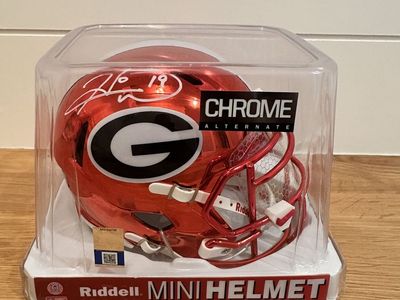 Hines Ward Signed Georgia Bulldogs Chrome Alternate Mini Helmet Beckett Authenticated