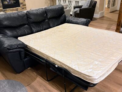 Leather Sleeper Sofa with Footrest
