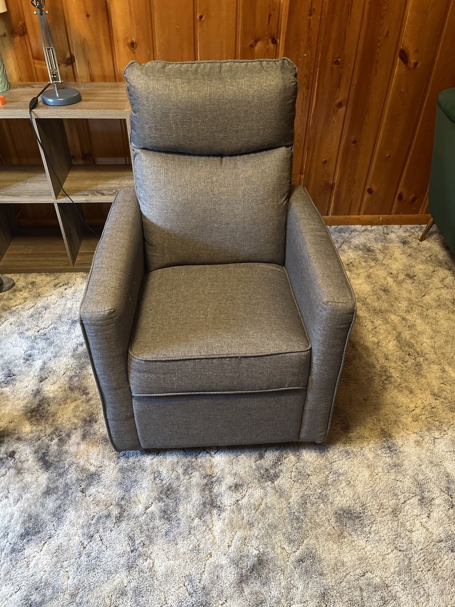 Comfortable Gray Glider Rocking Chair - Excellent Condition