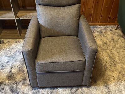 Comfortable Gray Glider Rocking Chair - Excellent Condition