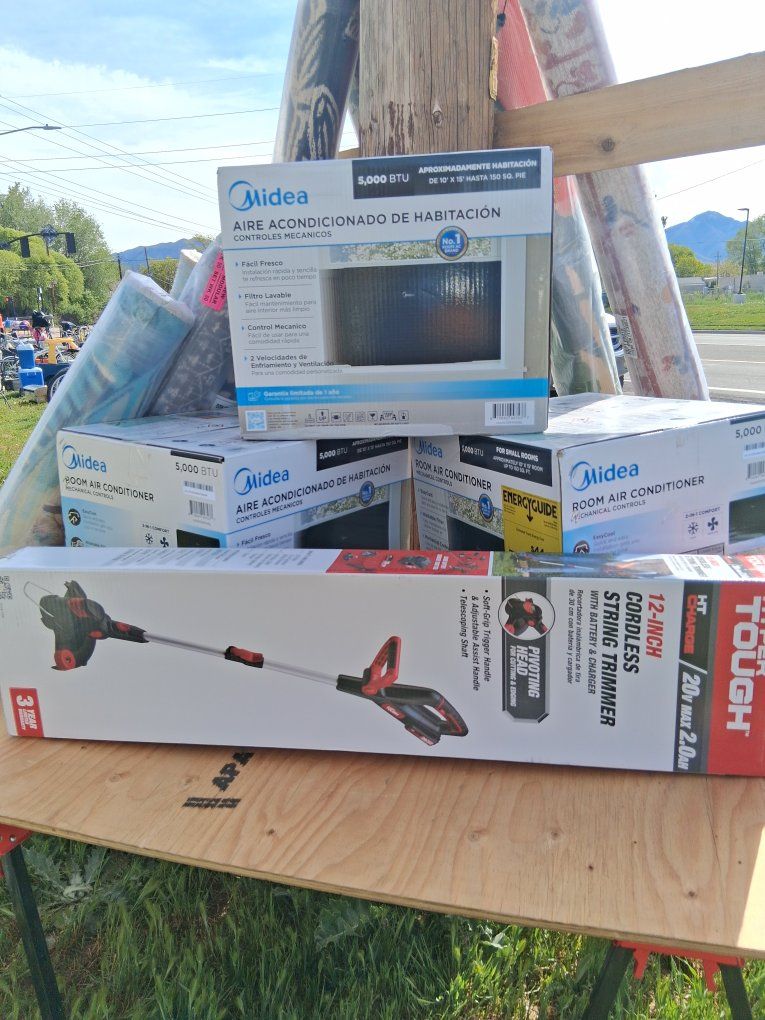 New air conditioner & string trimmer