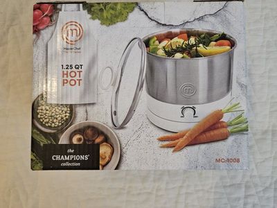MasterChef 1.25 QT Hot Pot - The Champions' Collection Stainless Steel, 3-Stage Cooking