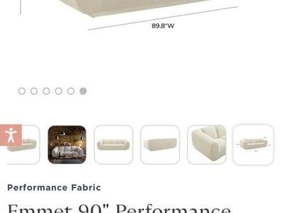 Two Emmet 90” Performance Velvet Sofas