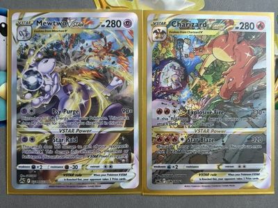 Mewtwo And Charizard Vstar Battle Art