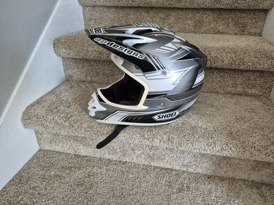Motocross Helmet - Gray/White/Black, DOT/SNELL Approved