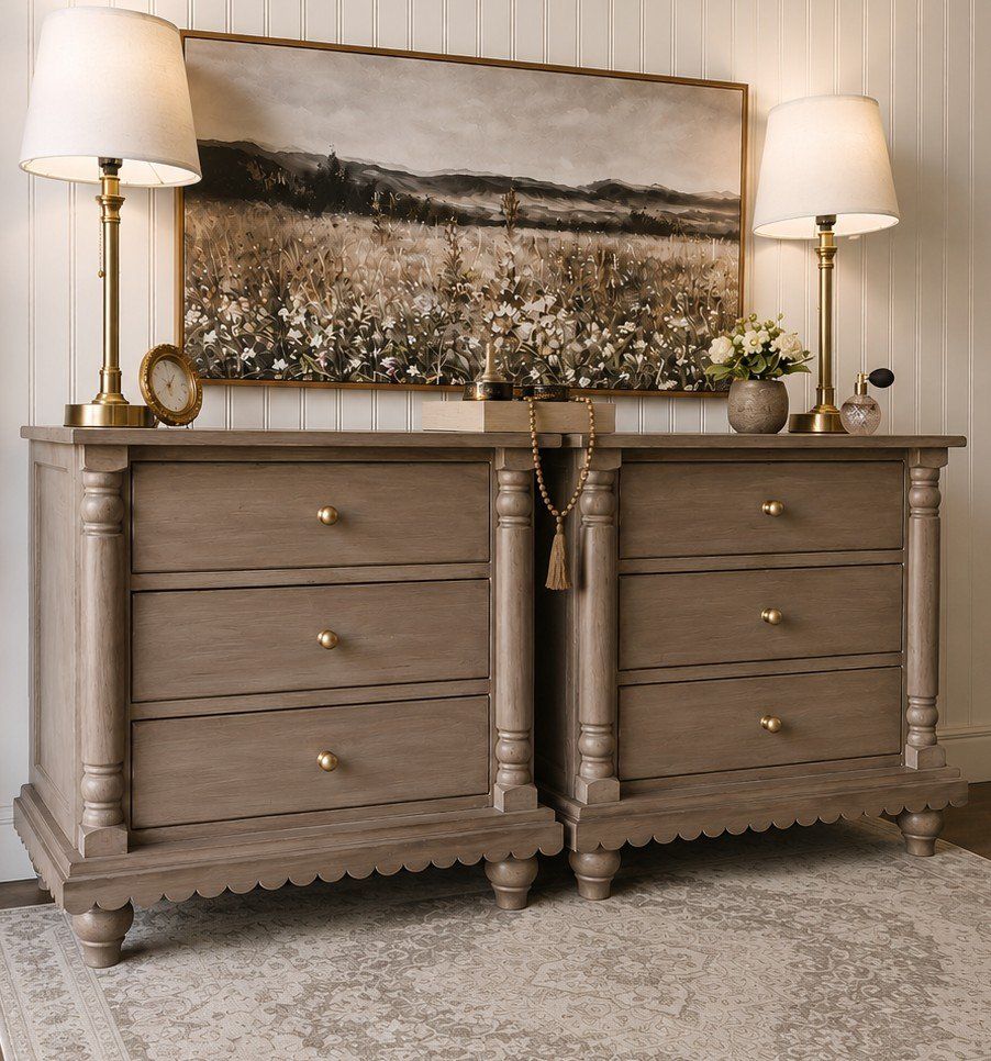 Small Scalloped Nightstands - Pottery Barn Inspired
