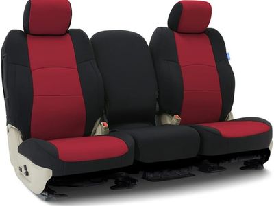COVERKING SEAT COVER #CSCF2KI9612 FOR KIA 1ST ROW, NEOPRENE RED/BLACK 21-24 K5!
