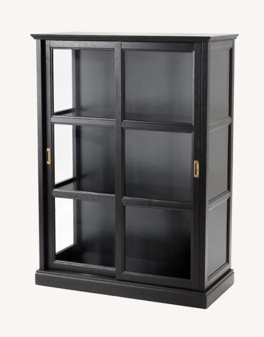 Ikea Malsjo Black Curio Cabinet 