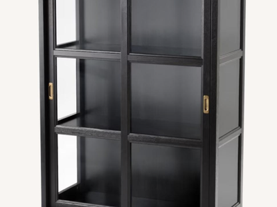 Ikea Malsjo Black Curio Cabinet