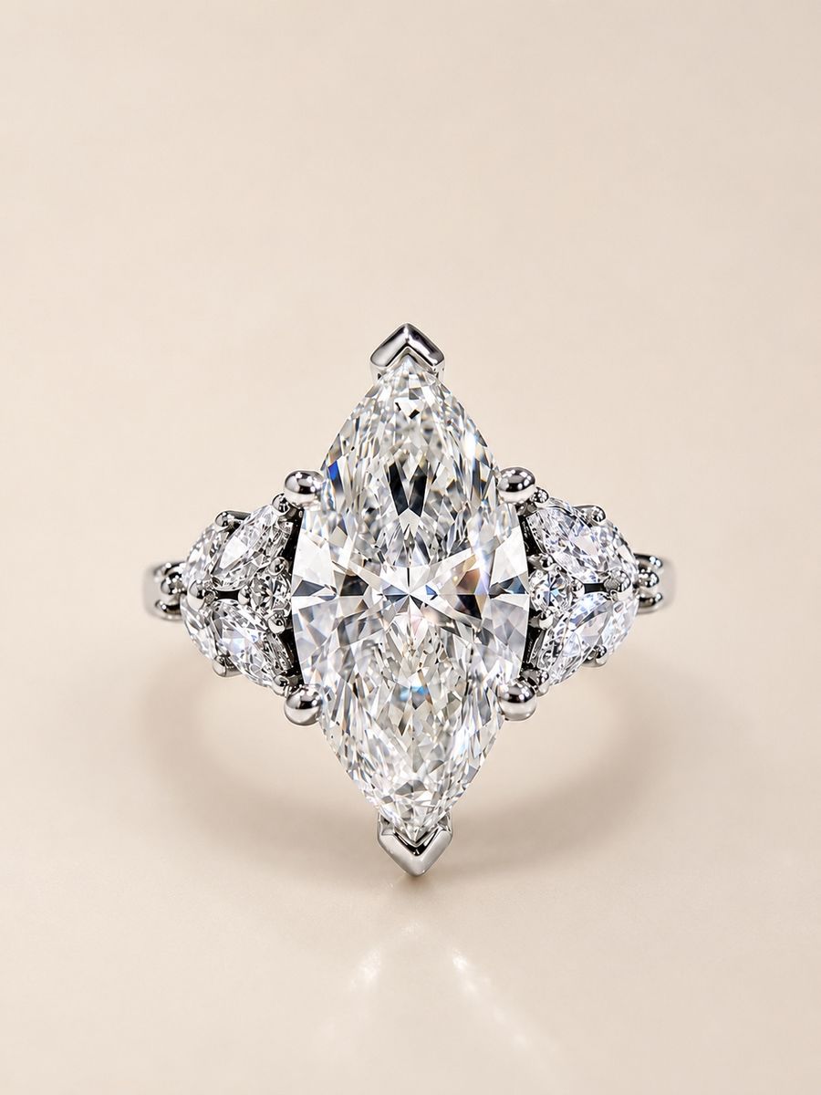 Marquise Cut Lab Grown Diamond Ring.