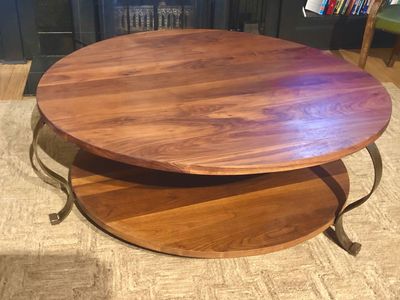 Vintage Solid Walnut Two Tier Coffee Table