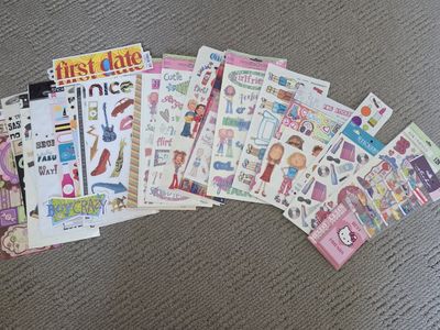 Assorted sticker Lot - Hello Kitty, FMI, K&Company - 30+ Sheets - Crafting & Scrapbooking Decals