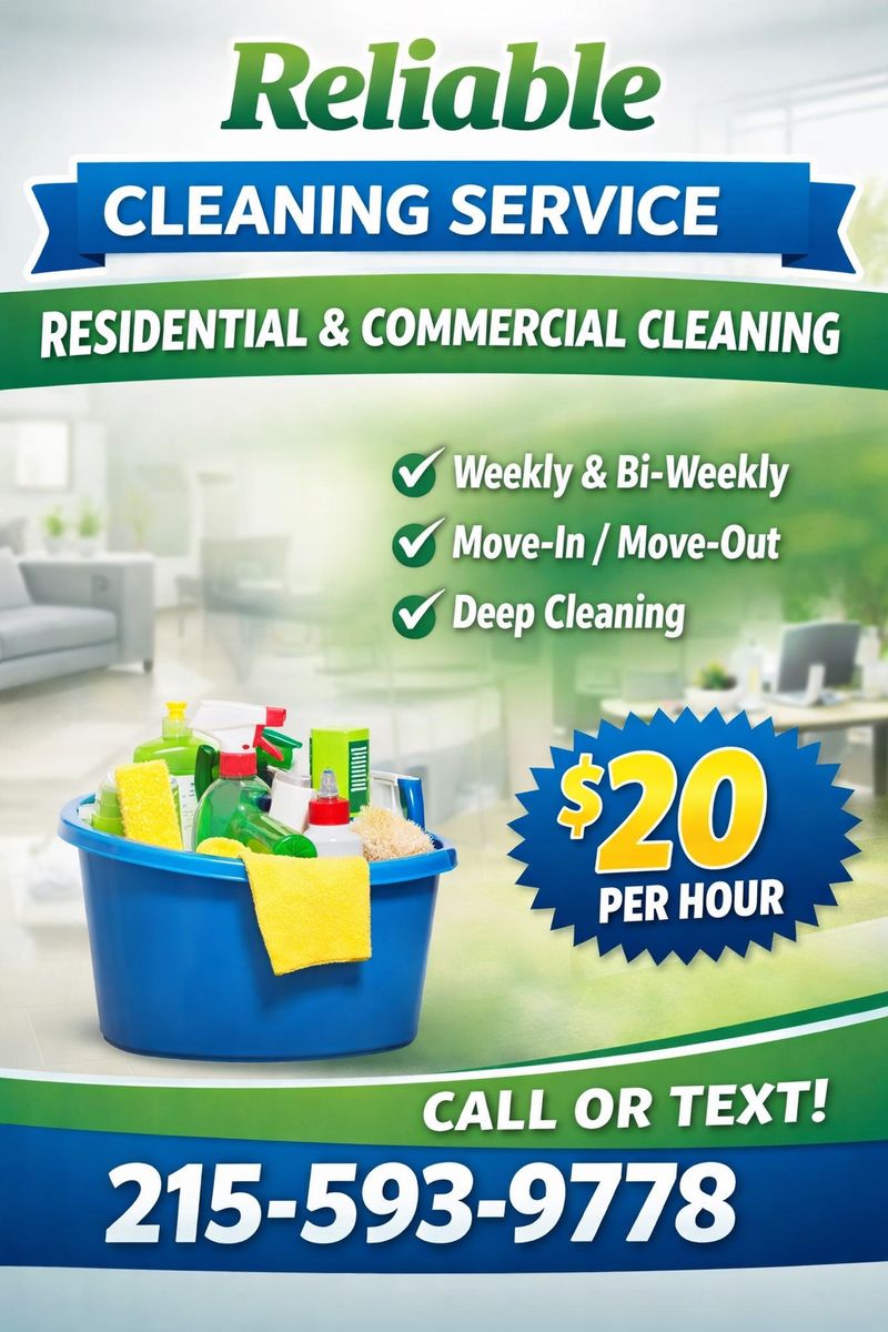 Home Cleaning SLC Area &InHome CareGiving $20/Hour