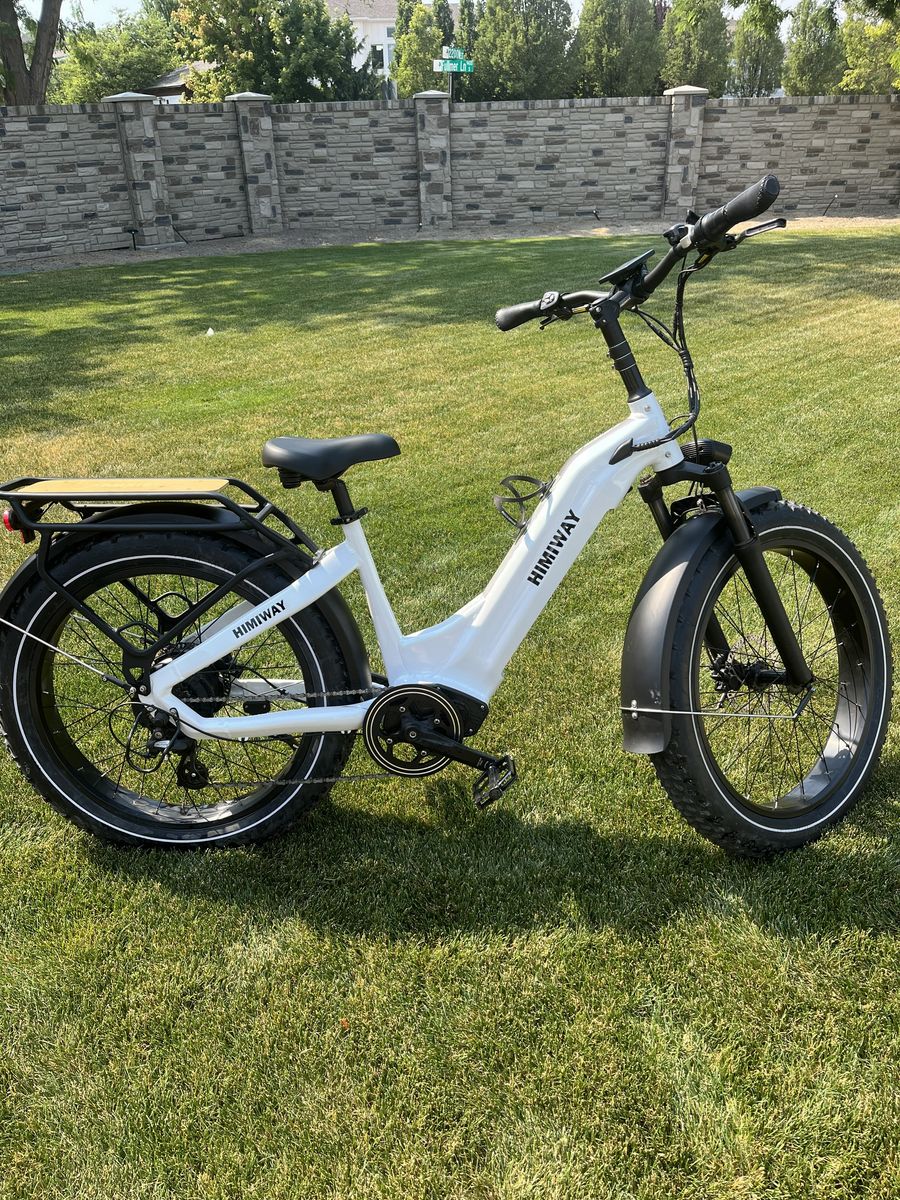 Himiway Zebra Step Thru E-Bike Electric Fat Tire Bicycle White - Excellent Condition