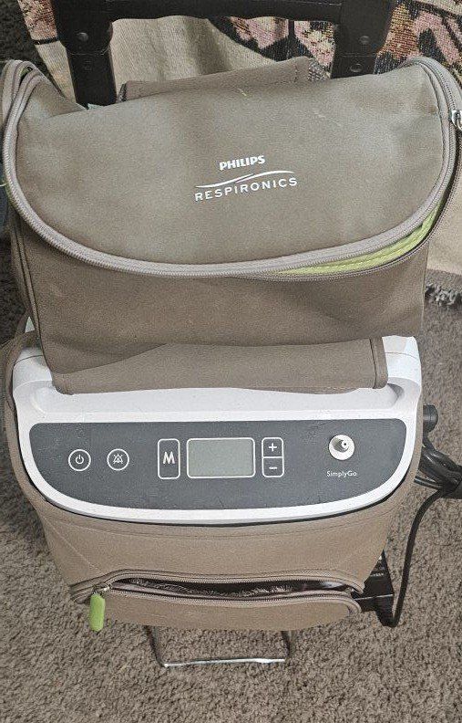 Philips Respironics SimplyGo Portable Oxygen Concentrator with Carrying Bag and Cart