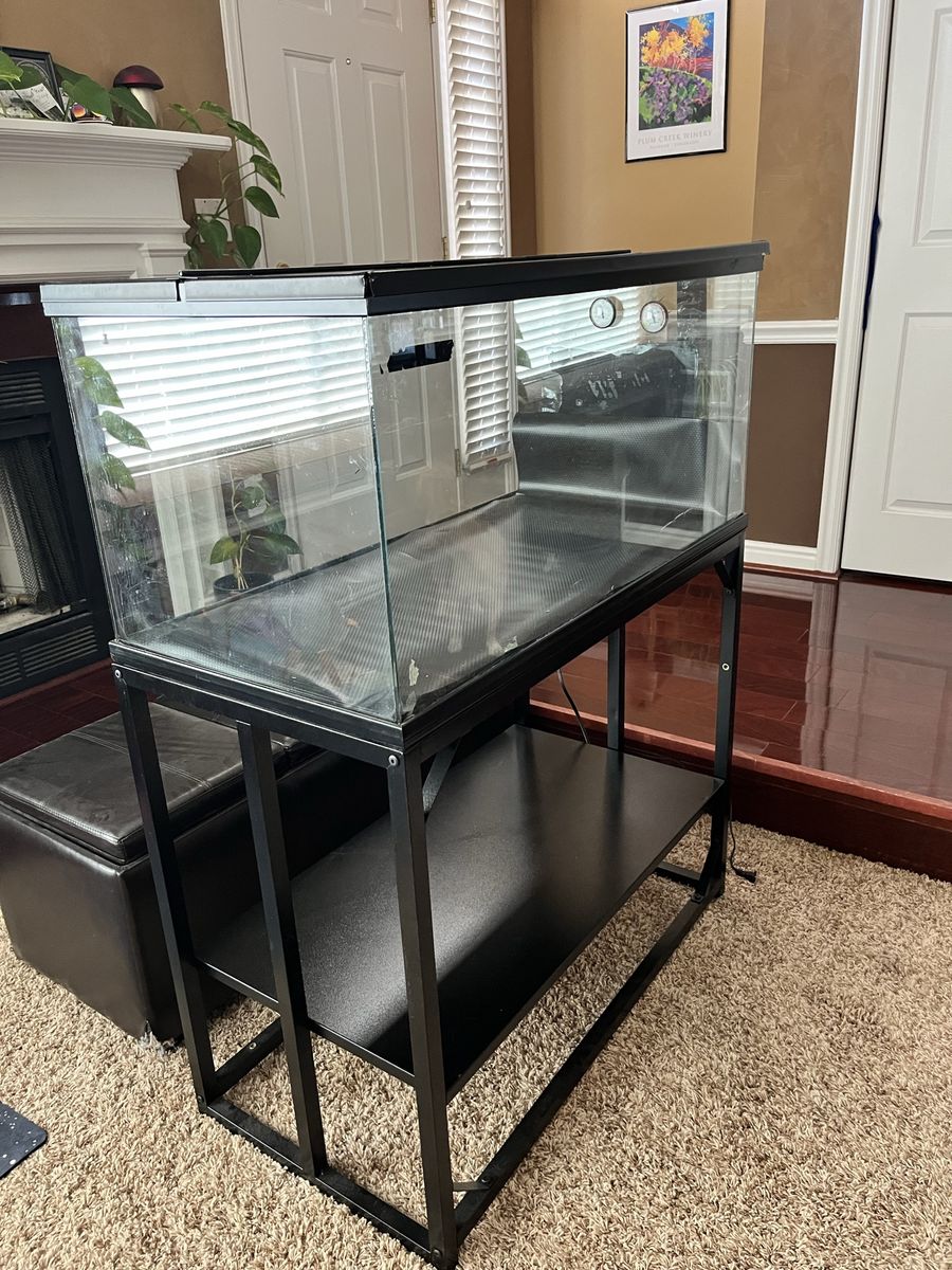 40 Gallon Glass Reptile Tank with Metal Stand