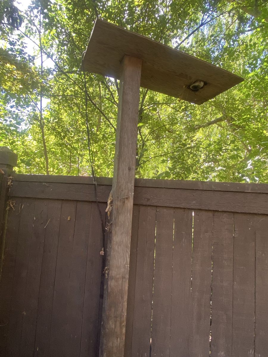 DIY Wooden Outdoor Post Bird Feeder