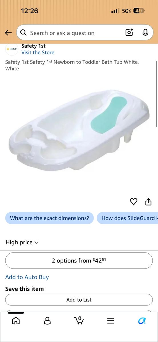 Safety First Newborn bathtub