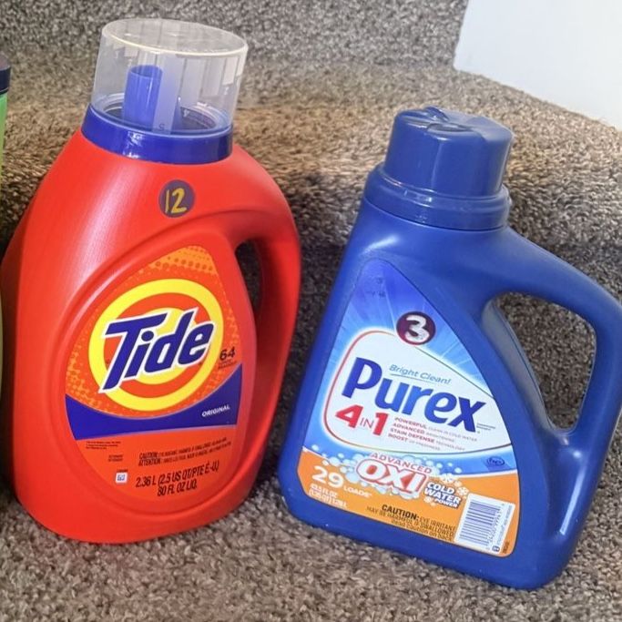 Assorted Laundry Detergent Lot: Tide Simply Oxi, Gain Original, Tide Original, Purex 4-in-1