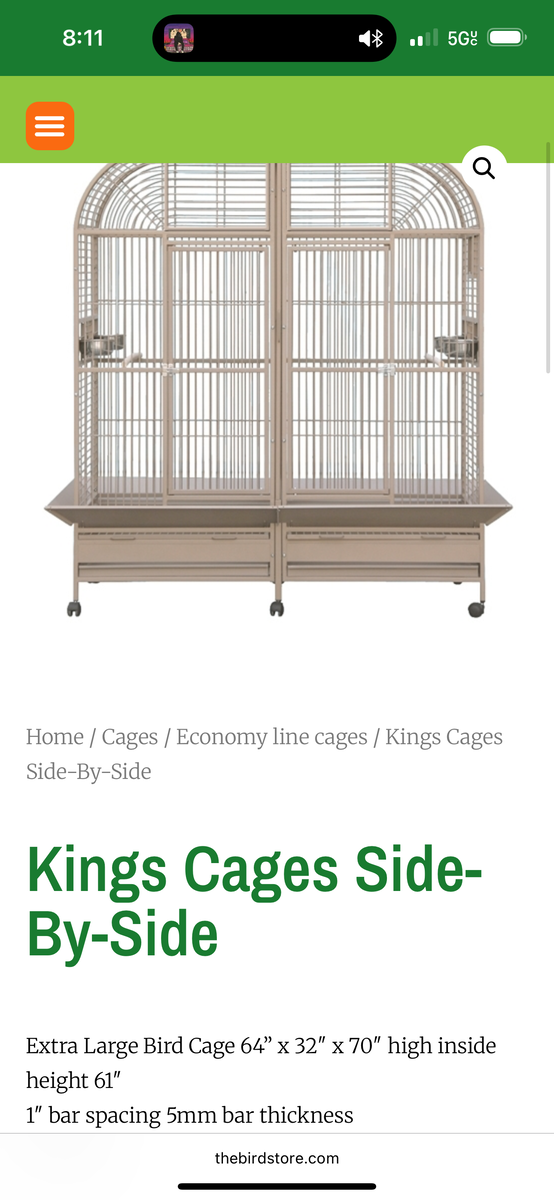 Double macaw cage