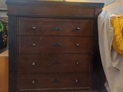 antique cherry wood dresser with marble top